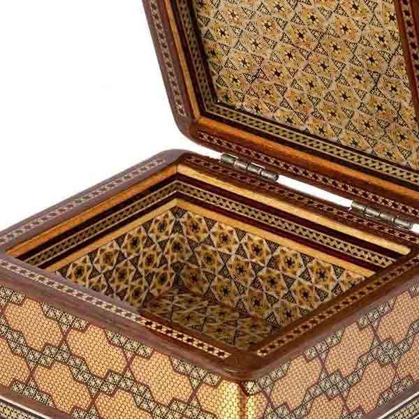 Price and Buy Handcrafted Wooden Jewelry Box with Persian Khatam Design – Kamrani - Image 3