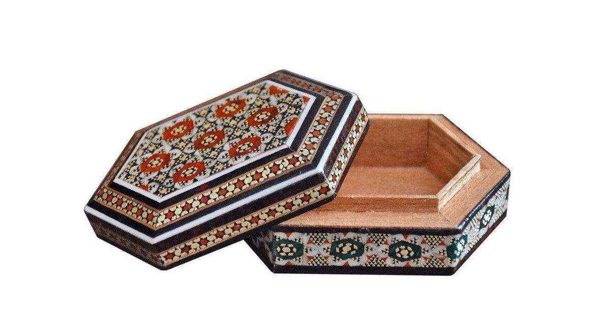 Price and Buy Handcrafted Wooden Jewelry Box with Persian Khatam Design – Milan - Image 3