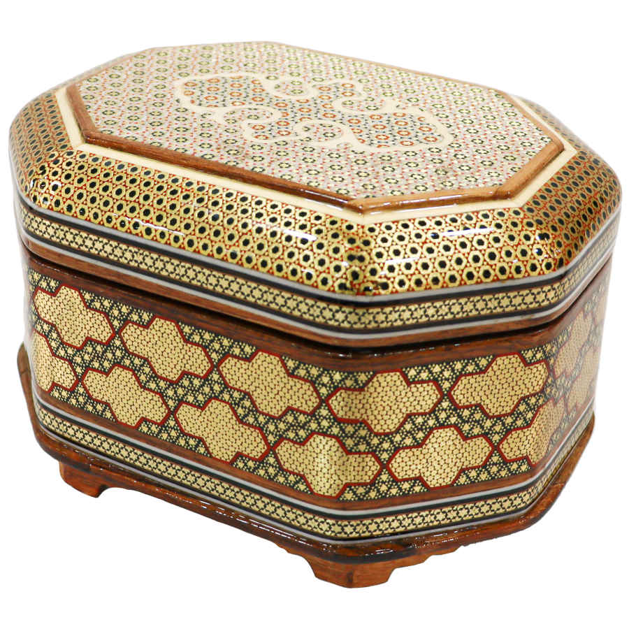 Price and Buy Handcrafted Wooden Jewelry Box with Persian Khatam Design – Pegah
