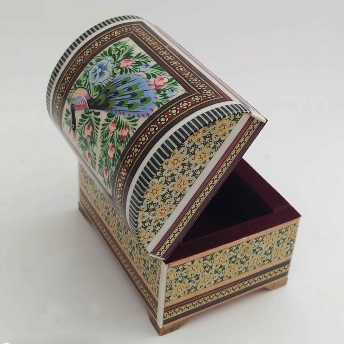 Price and Buy Handcrafted Wooden Jewelry Box with Persian Khatam Design – Tavoos - Image 3
