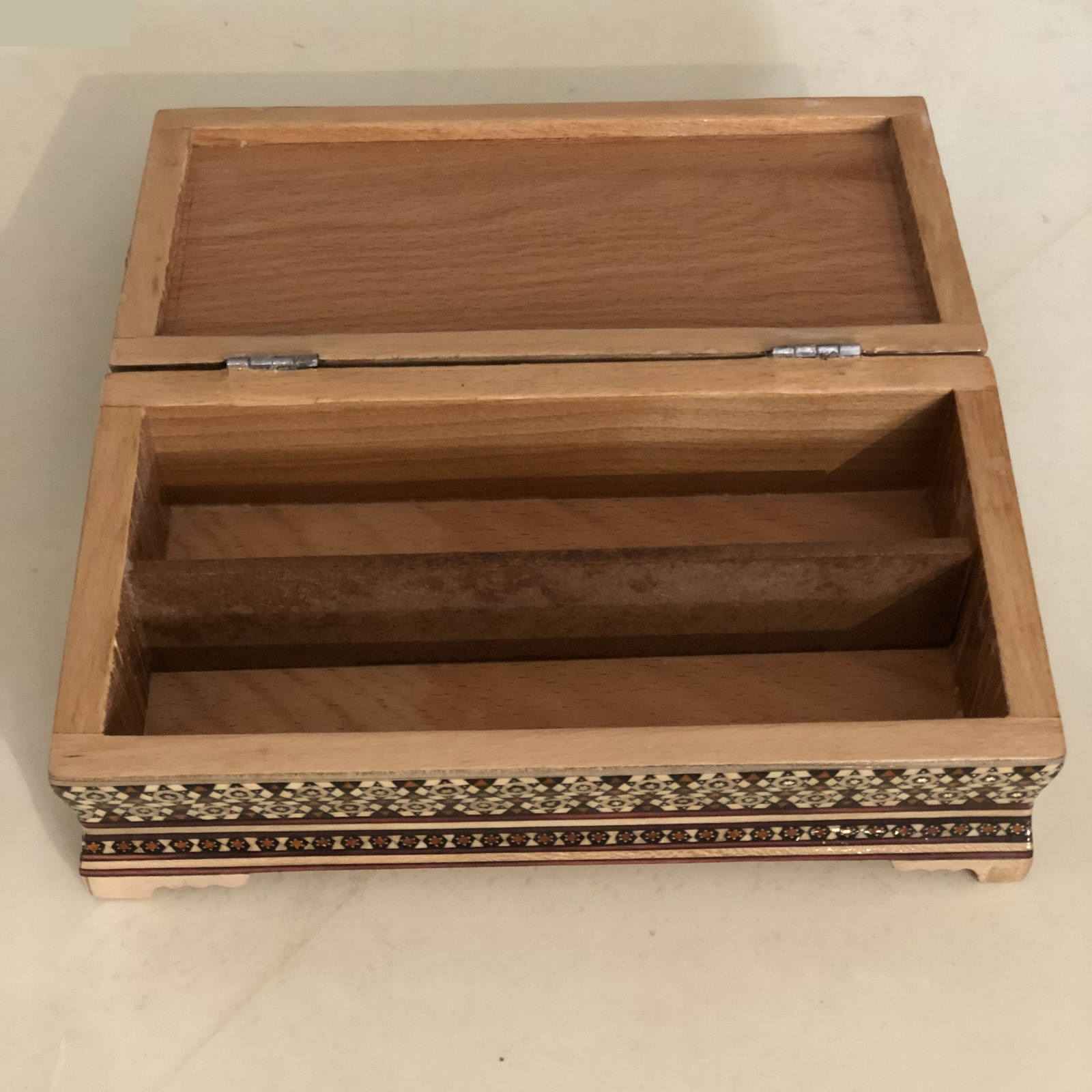 Price and Buy Handcrafted Wooden Jewelry Box with Persian Khatam Design – Tazhibi - Image 3