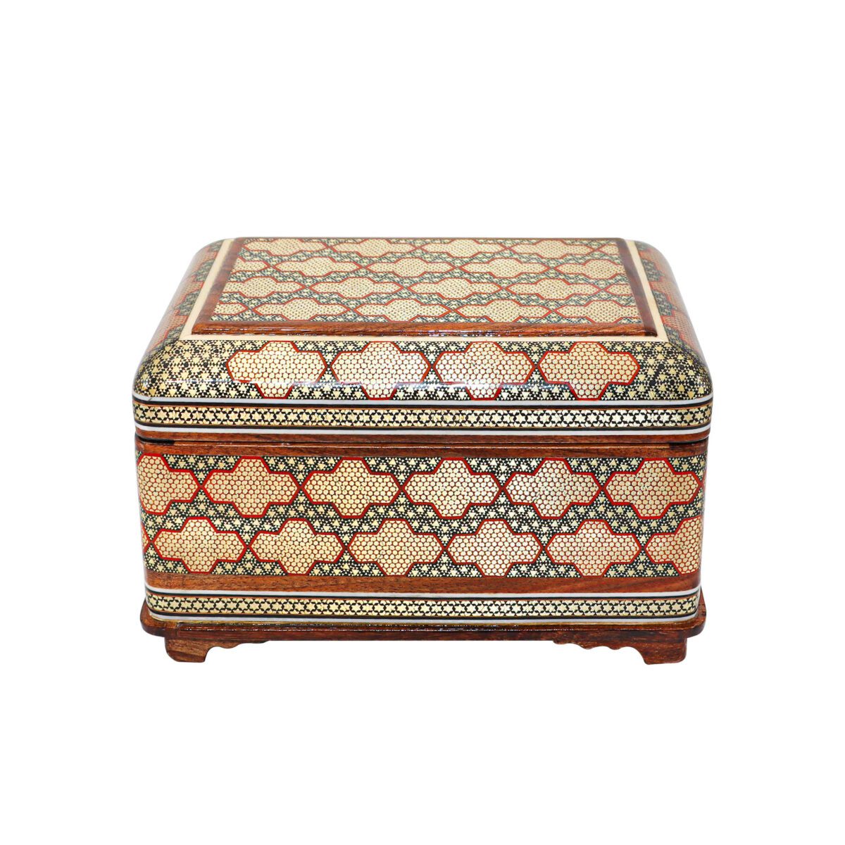 Price and Buy Handcrafted Wooden Jewelry Box with Persian Khatam Design