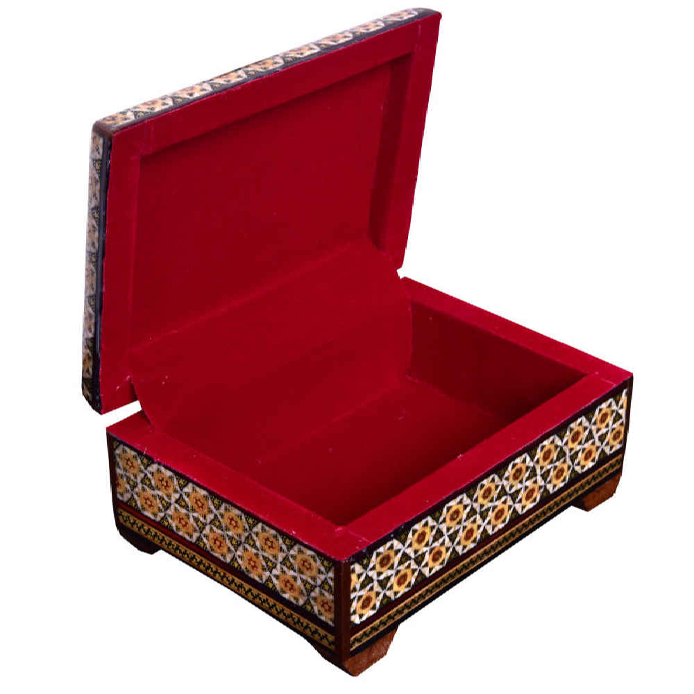 Price and Buy Handcrafted Wooden Jewelry Box with Persian Khatam Feryal Design - Image 3