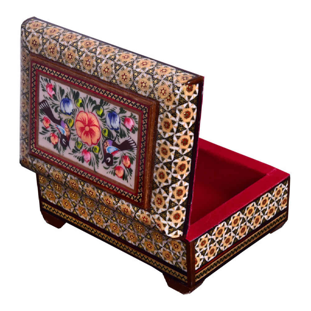 Price and Buy Handcrafted Wooden Jewelry Box with Persian Khatam Feryal Design - Image 4