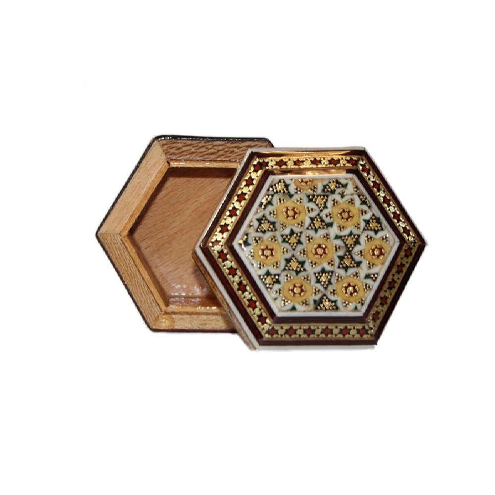 Price and Buy Handcrafted Wooden Jewelry Box with Persian Khatam Floral Design (x2) - Image 3
