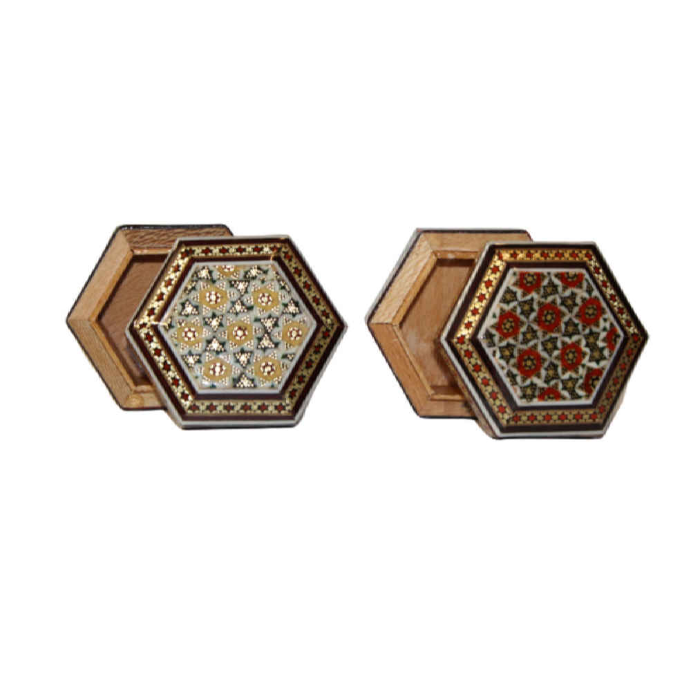 Price and Buy Handcrafted Wooden Jewelry Box with Persian Khatam Floral Design (x2) - Image 7