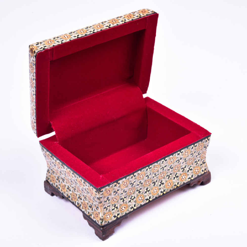 Price and Buy Handcrafted Wooden Jewelry Box with Persian Khatam Floral Design - Image 4