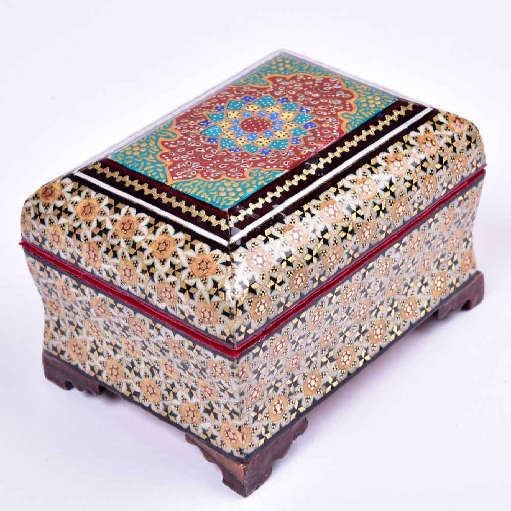 Price and Buy Handcrafted Wooden Jewelry Box with Persian Khatam Floral Design - Image 6