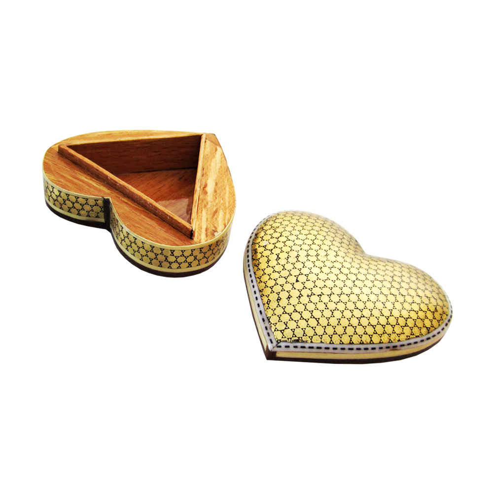 Price and Buy Handcrafted Wooden Jewelry Box with Persian Khatam Heart Style - Image 3