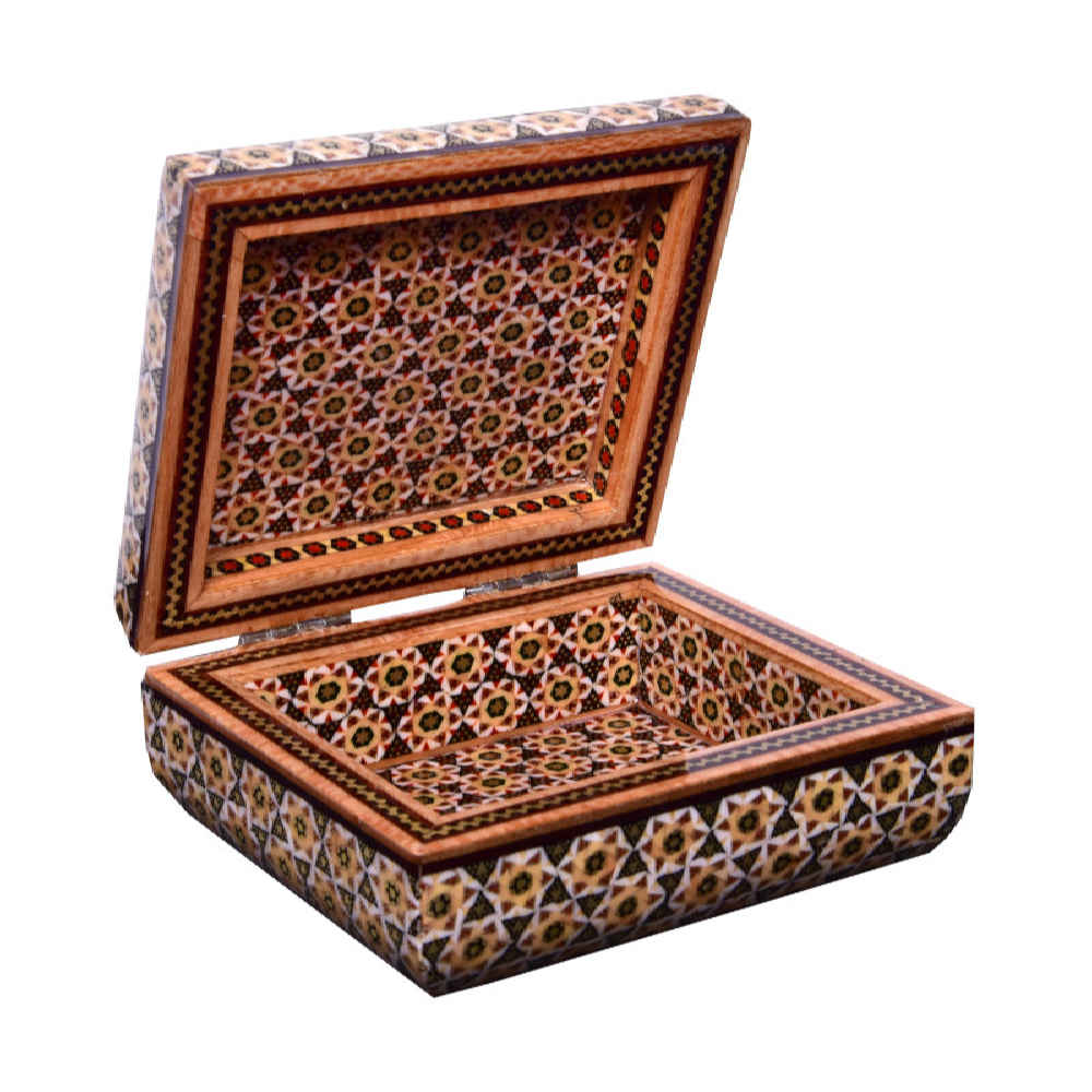 Price and Buy Handcrafted Wooden Jewelry Box with Persian Khatam People Pattern - Image 3