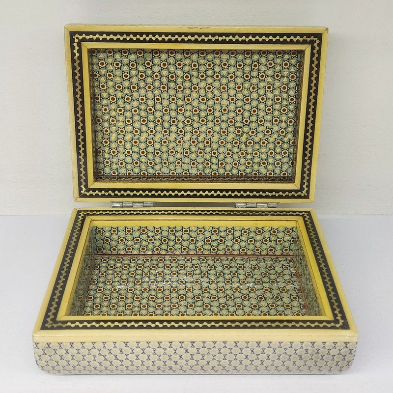 Price and Buy Handcrafted Wooden Jewelry Box with Persian Khatam Pictorial Design - Image 3
