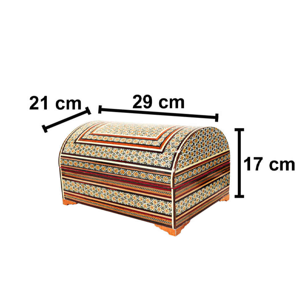 Price and Buy Handcrafted Wooden Jewelry Box with Persian Khatam Sandough Design - Image 3