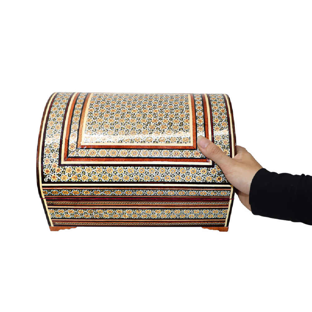 Price and Buy Handcrafted Wooden Jewelry Box with Persian Khatam Sandough Design - Image 4