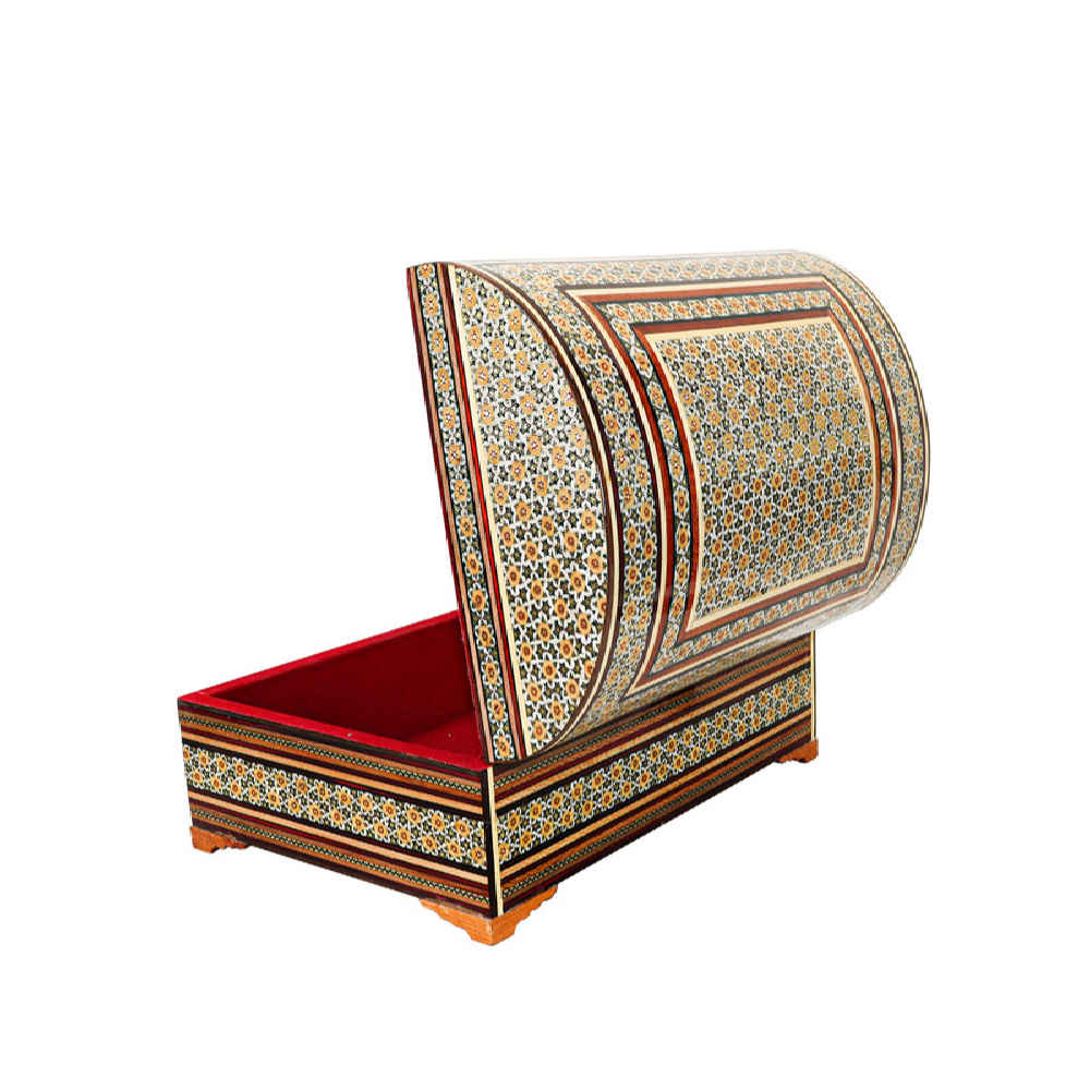Price and Buy Handcrafted Wooden Jewelry Box with Persian Khatam Sandough Design - Image 6