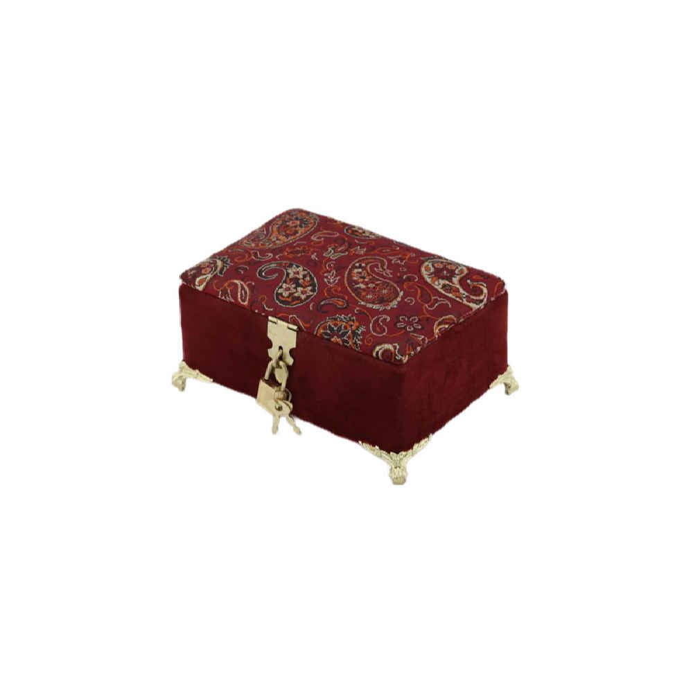 Price and Buy Handcrafted Wooden Jewelry Box with Velvet Paisley Fabric - Image 4