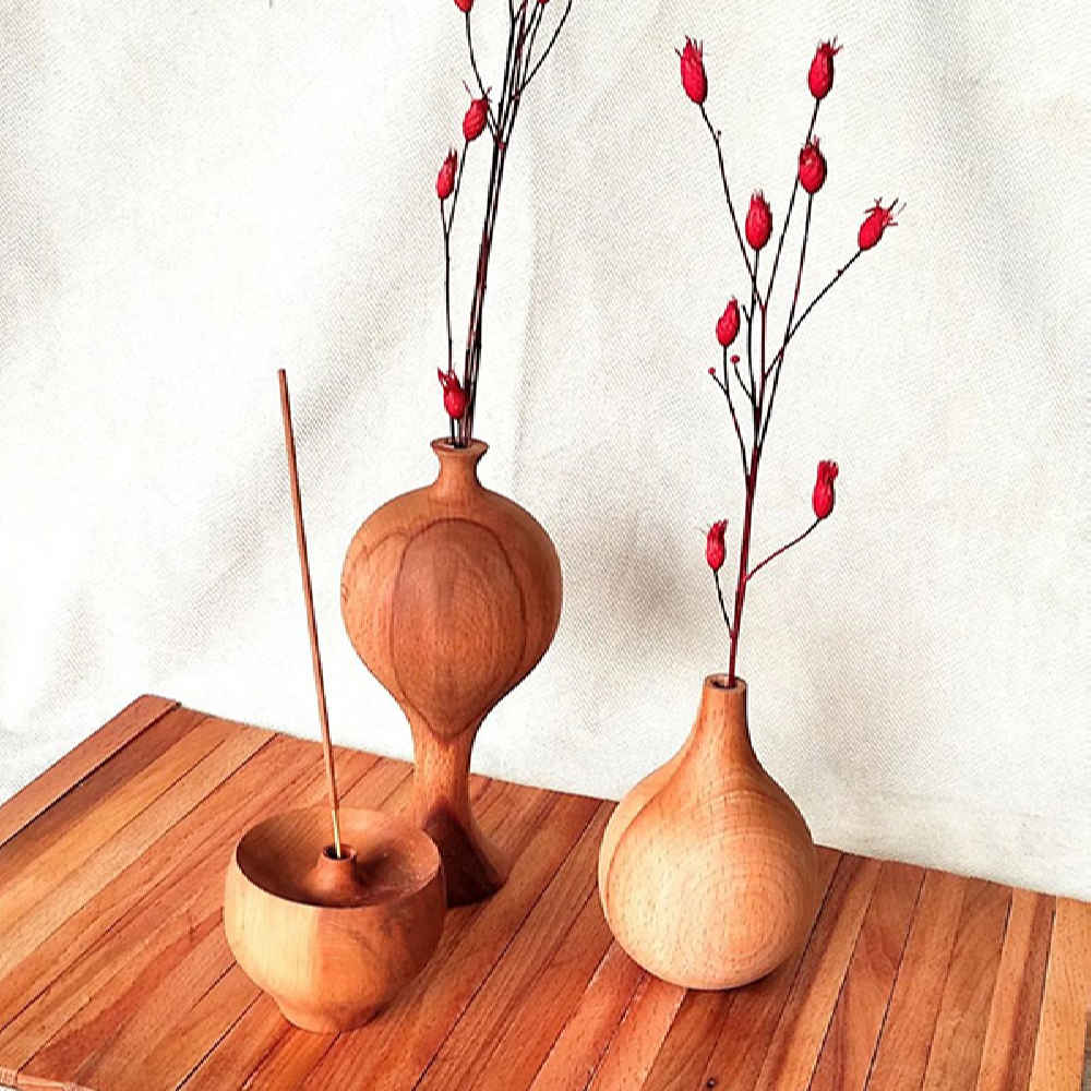 Price and Buy Handcrafted Wooden Mini Flower Vases – Rustic Style Suitable for Decor - Image 3