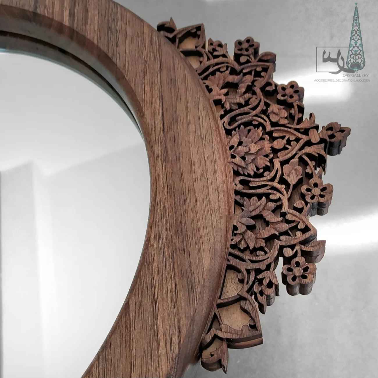 Price and Buy Handcrafted Wooden Mirror Frame with Matching Candlesticks Set - Image 4