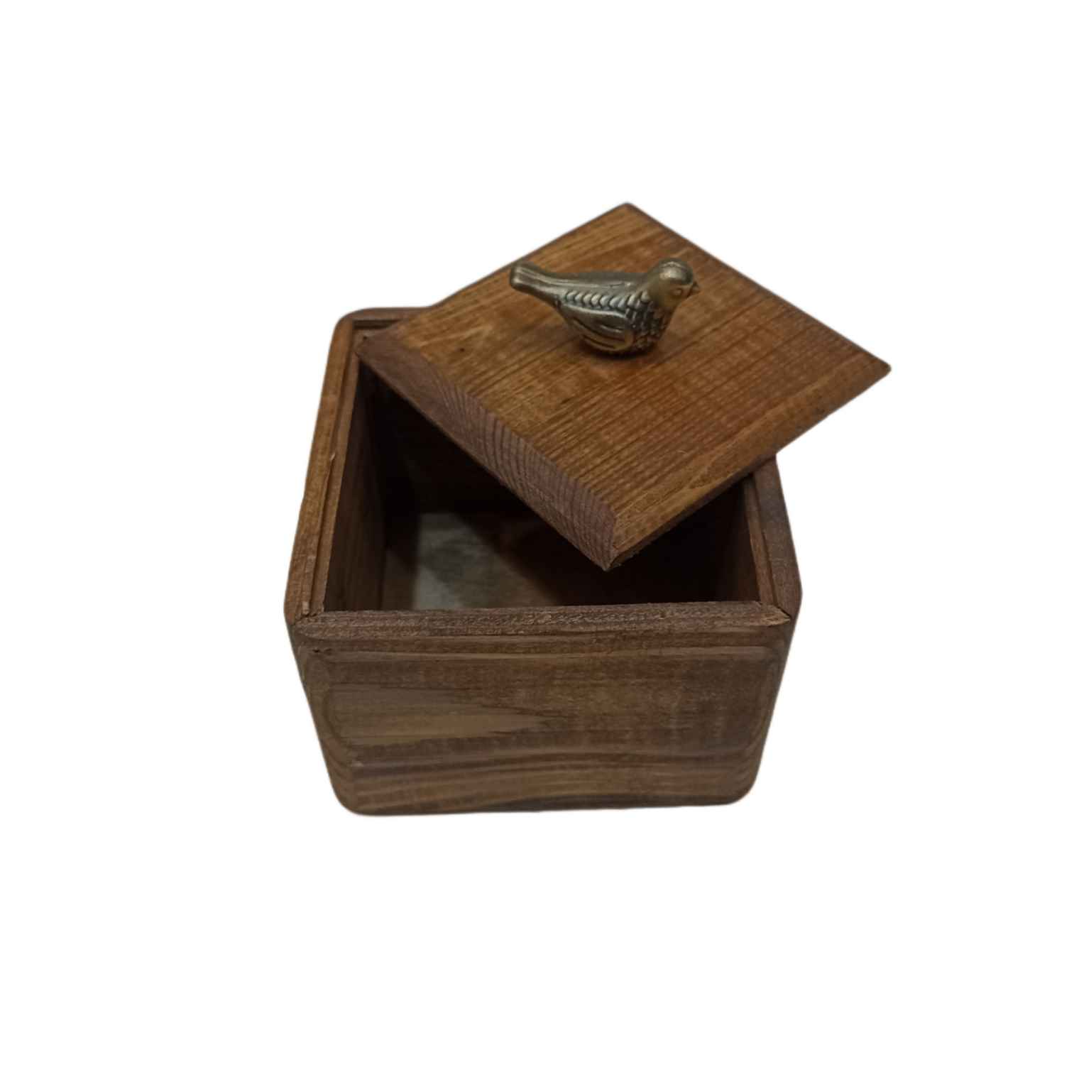 Price and Buy Handcrafted Wooden Sugar Bowl with Lid – Rustic Style and Bird Design - Image 3