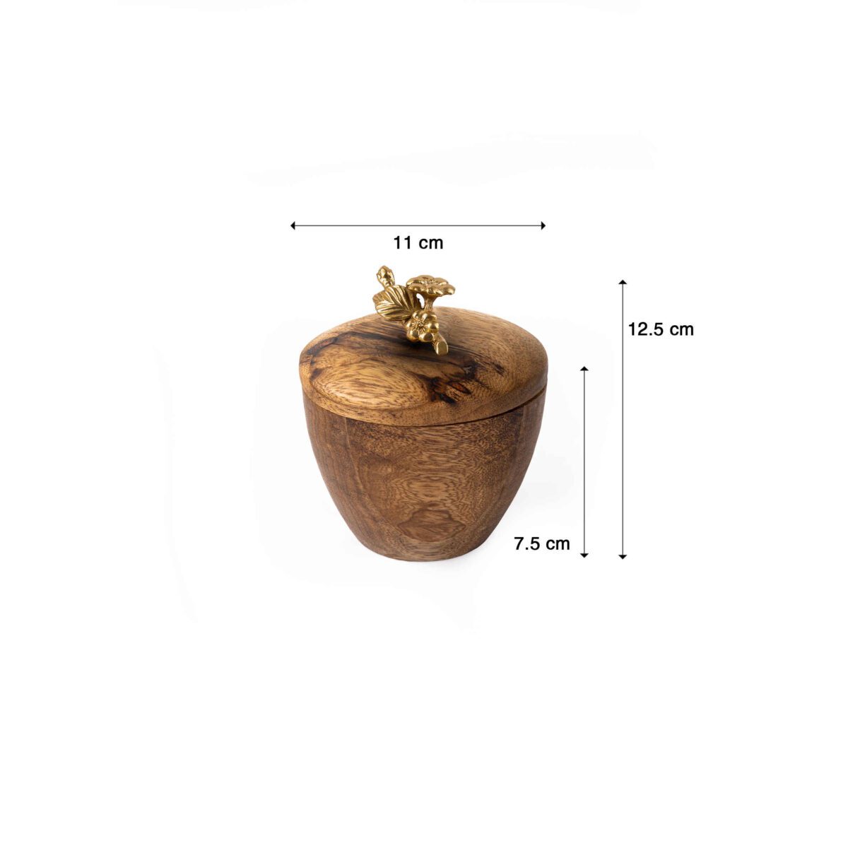 Price and Buy Handcrafted Wooden Sugar Bowl with Lid – Rustic Style and Floral Design - Image 4