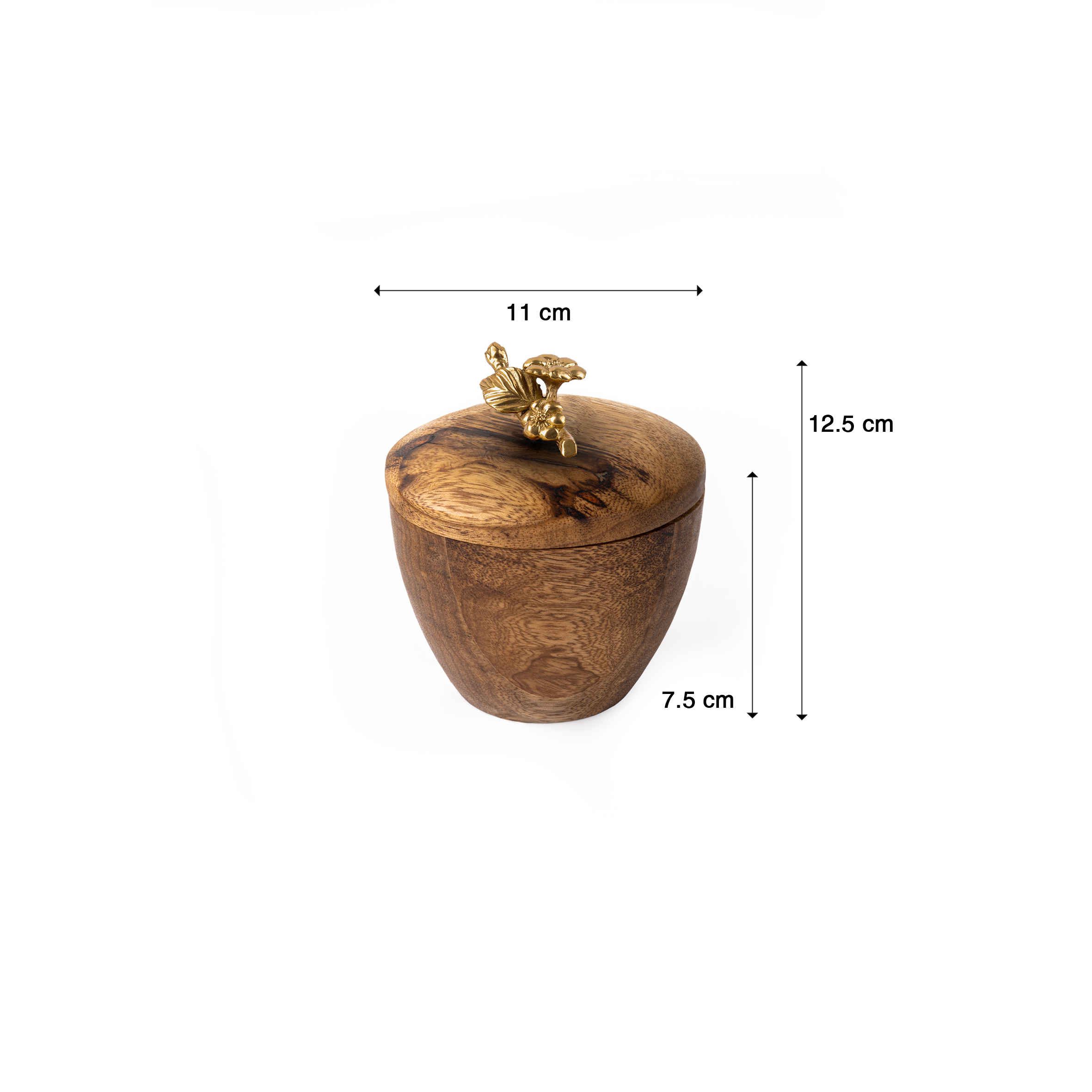 Price and Buy Handcrafted Wooden Sugar Bowl with Lid – Rustic Style and Floral Design - Image 4