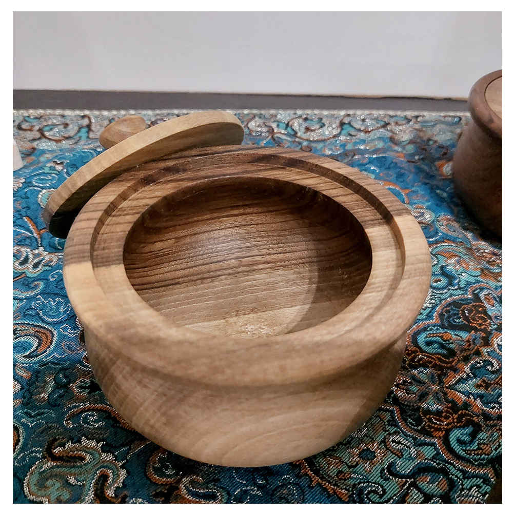 Price and Buy Handcrafted Wooden Sugar Bowl with Lid – Rustic Style Elahe - Image 6