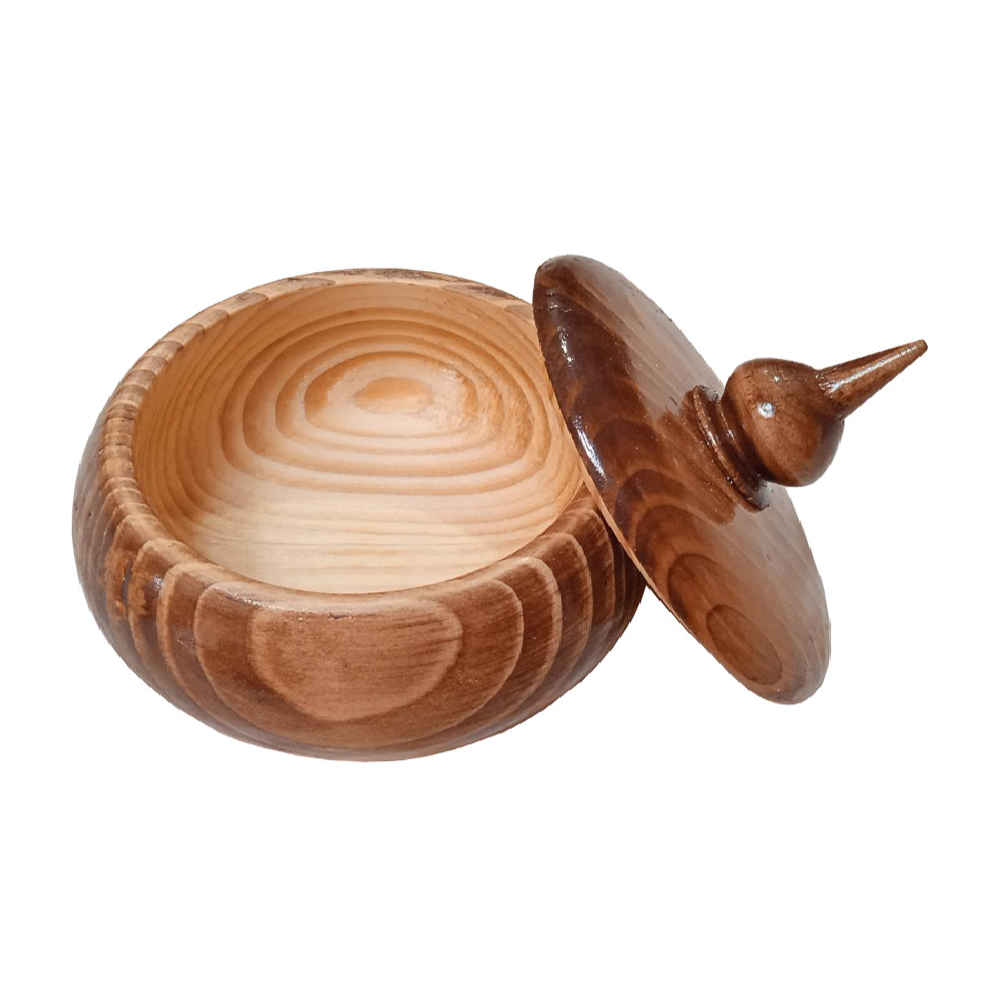 Price and Buy Handcrafted Wooden Sugar Bowl with Lid – Rustic Style Negin - Image 4