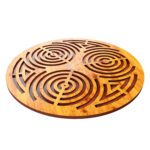 Price and Buy Handcrafted Wooden Trivet Labyrinth Design for Table Protection