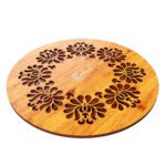 Price and Buy Handcrafted Wooden Trivet with Mandala Design Heat Resistant
