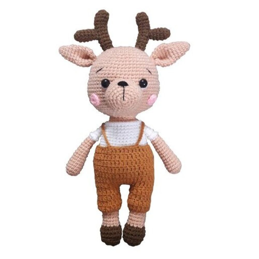 Price and Buy Handmade Amigurumi Stuffed Deer Animal – Warm Brown Plush Toy | Soft & Cozy