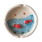 Price and Buy Handmade Ceramic Ashtray – Sea & Fish Minimalist Design