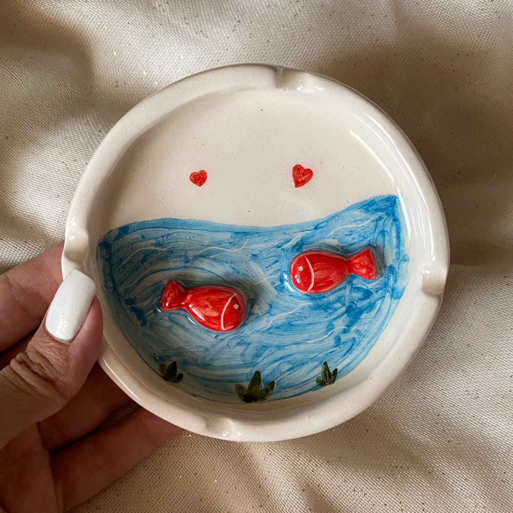 Price and Buy Handmade Ceramic Ashtray – Sea & Fish Minimalist Design_68fd91a5e56fd.jpeg Price and Buy Handmade Ceramic Ashtray – Sea & Fish Minimalist Design - Image 3