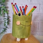 Price and Buy Handmade Ceramic Pot or Brush and Pencil Holder, Tedy & Frog Design - Image 3