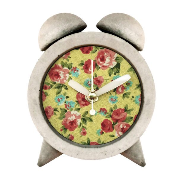 Price and Buy Handmade Concrete Twin Bell Clock with Fabric Floral Round_68ff73d652ac2.jpeg Price and Buy Handmade Concrete Twin Bell Clock with Fabric Floral Round
