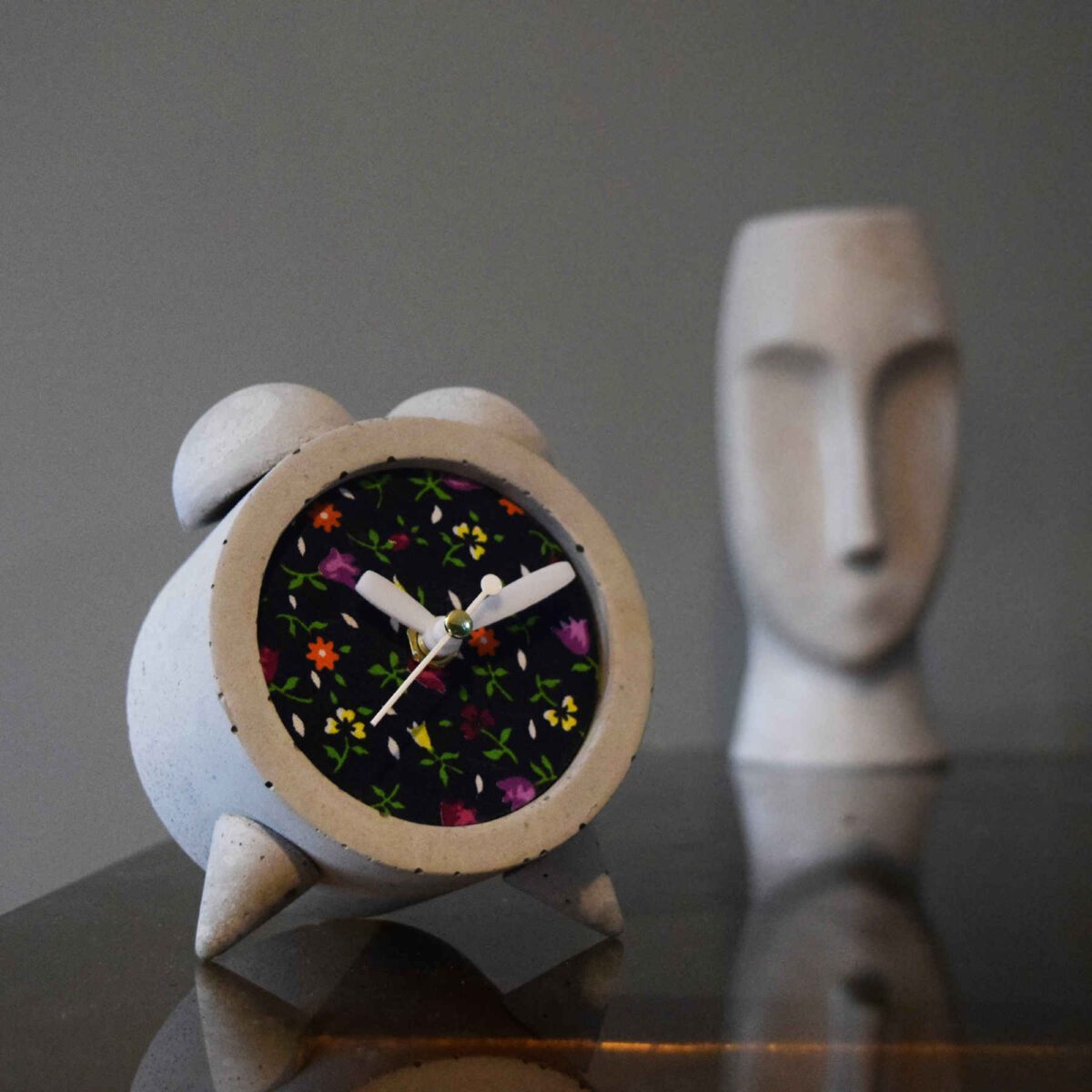 Price and Buy Handmade Concrete Twin Bell Clock with Fabric - Image 3