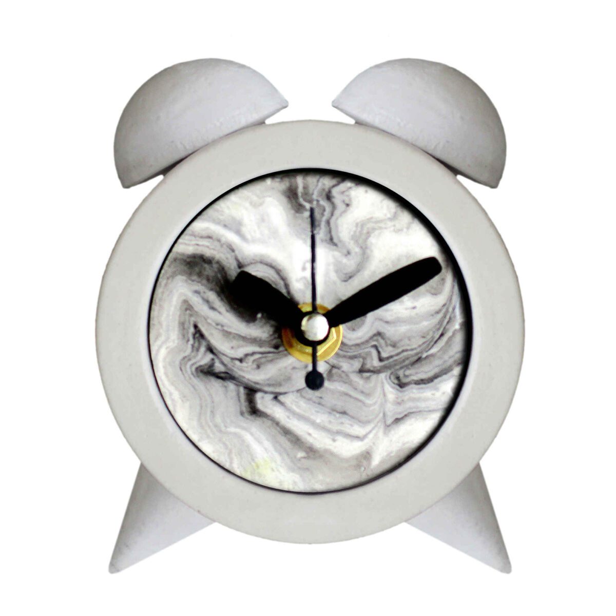 Price and Buy Handmade Concrete Twin Bell Clock with Marble Design