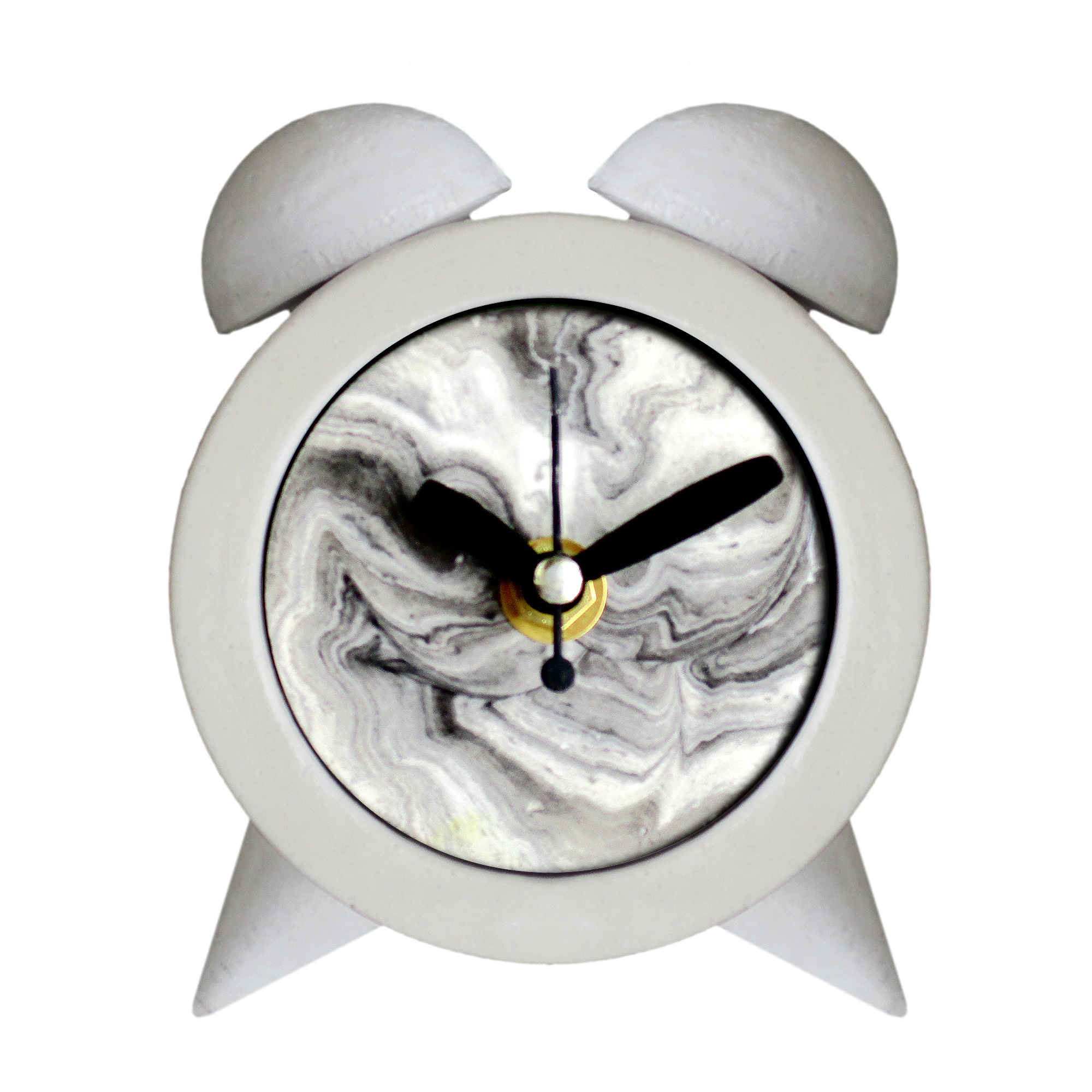 Price and Buy Handmade Concrete Twin Bell Clock with Marble Design
