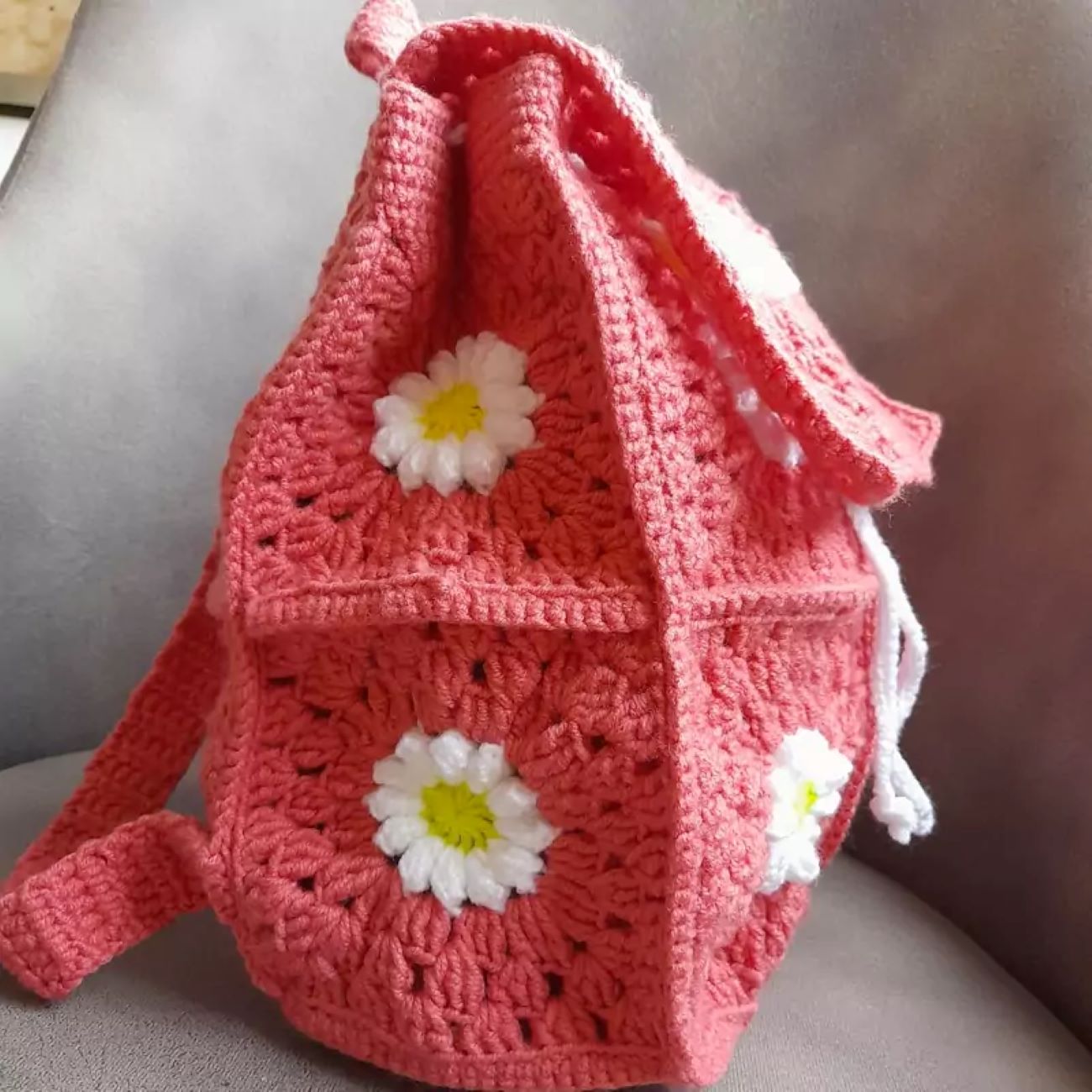 Price and Buy Handmade Crochet Bag Flower Design for Kids in Pink Color – Stylish and Cute - Image 3