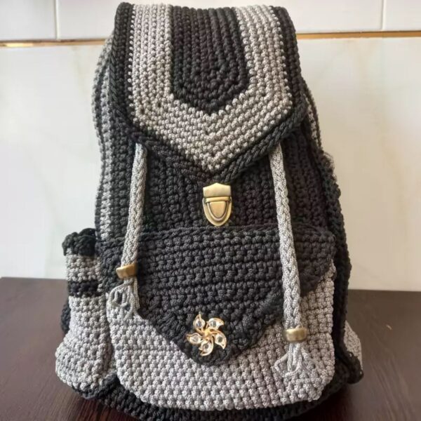 Price and Buy Handmade Crochet Casual Backpack – Stylish & Durable in Gray_6901e0c18a11b.jpeg Price and Buy Handmade Crochet Casual Backpack – Stylish & Durable in Gray