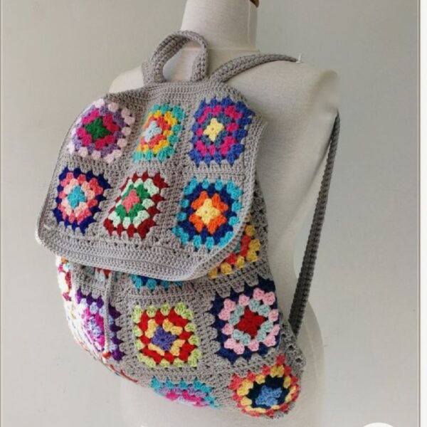Price and Buy Handmade Crochet Casual Backpack with Granny Square Design