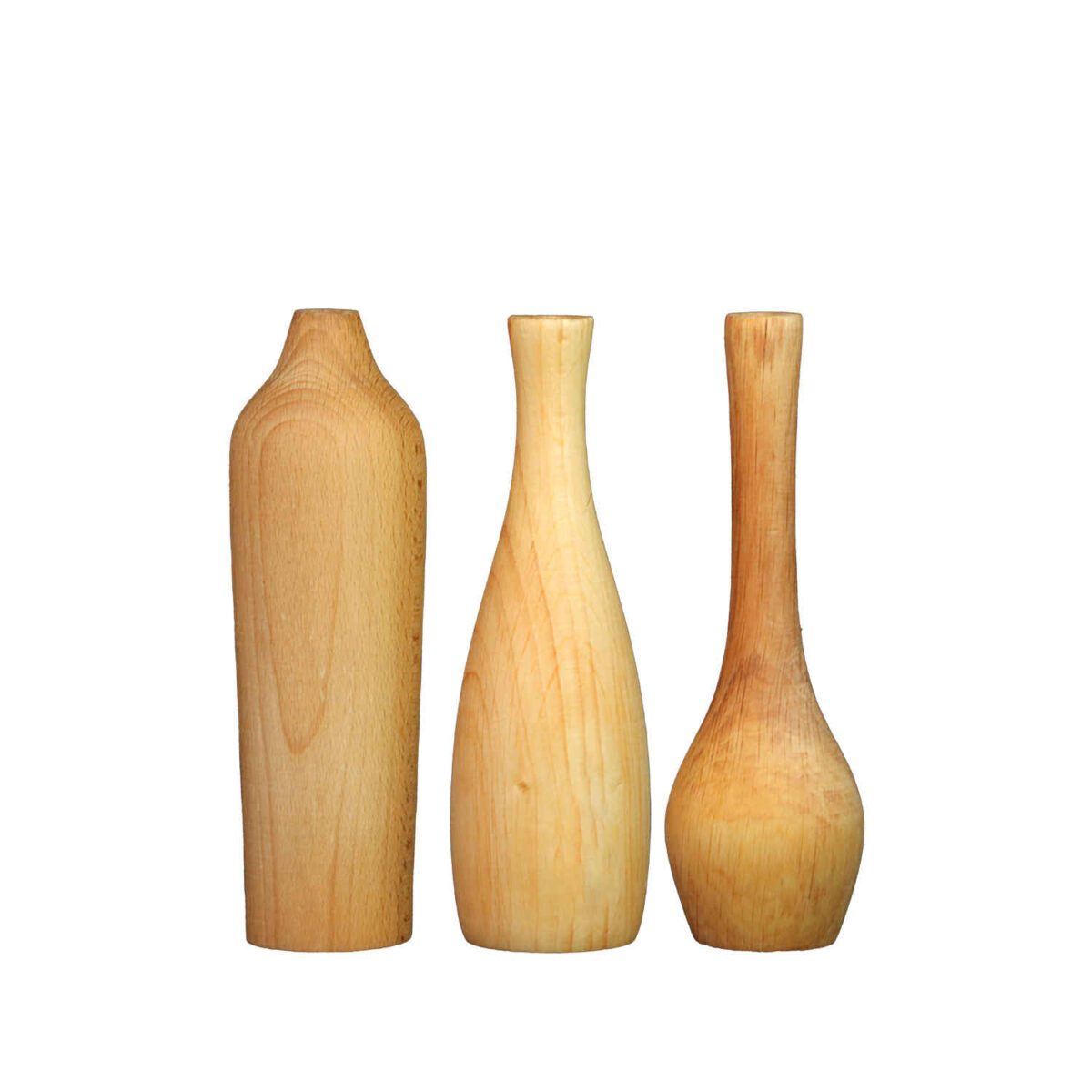 Price and Buy Handmade Decorative Wooden Mini Flower Vase Made from Natural Solid Wood Set of 3 - Image 3