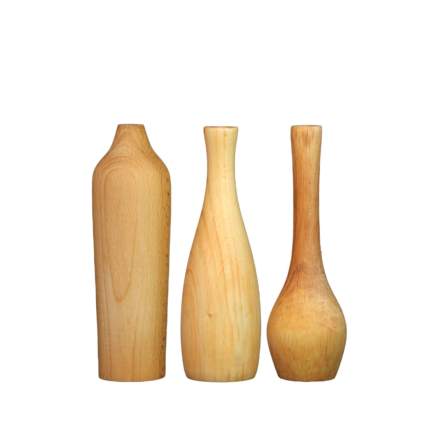 Price and Buy Handmade Decorative Wooden Mini Flower Vase Made from Natural Solid Wood Set of 3 - Image 3