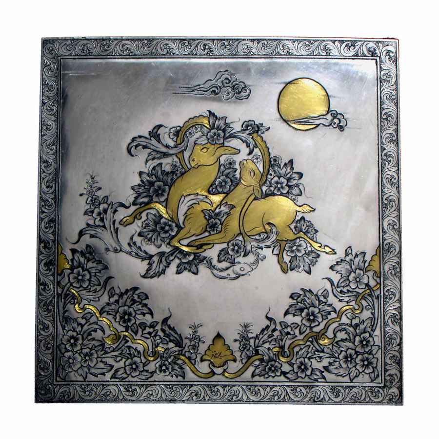 Price and Buy Handmade Framed Persian Engraved Copper Art Ahoo - Image 3