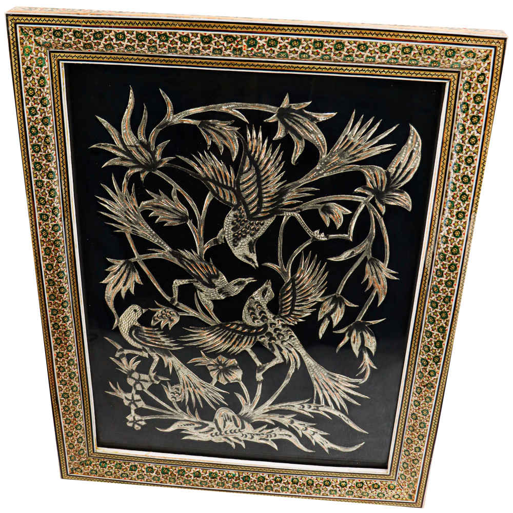 Price and Buy Handmade Framed Persian Engraved Copper Art Hanifeh – Traditional Wall Decor - Image 3