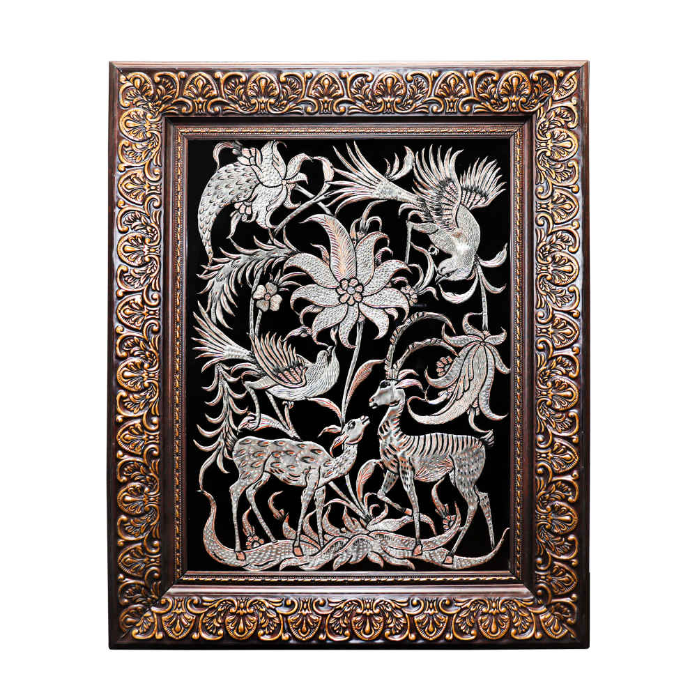 Price and Buy Handmade Framed Persian Engraved Copper Art Zarif – Traditional Wall Decor