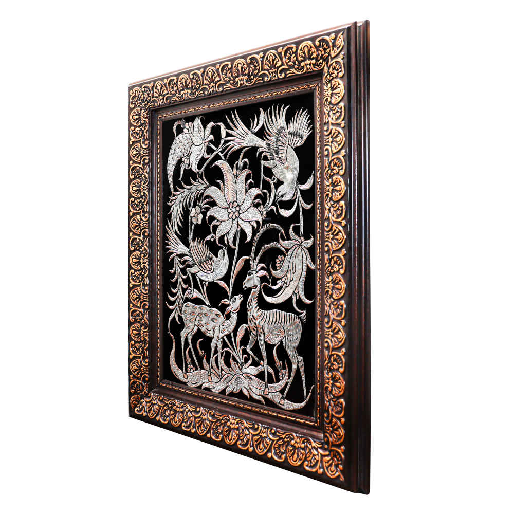 Price and Buy Handmade Framed Persian Engraved Copper Art Zarif – Traditional Wall Decor - Image 6