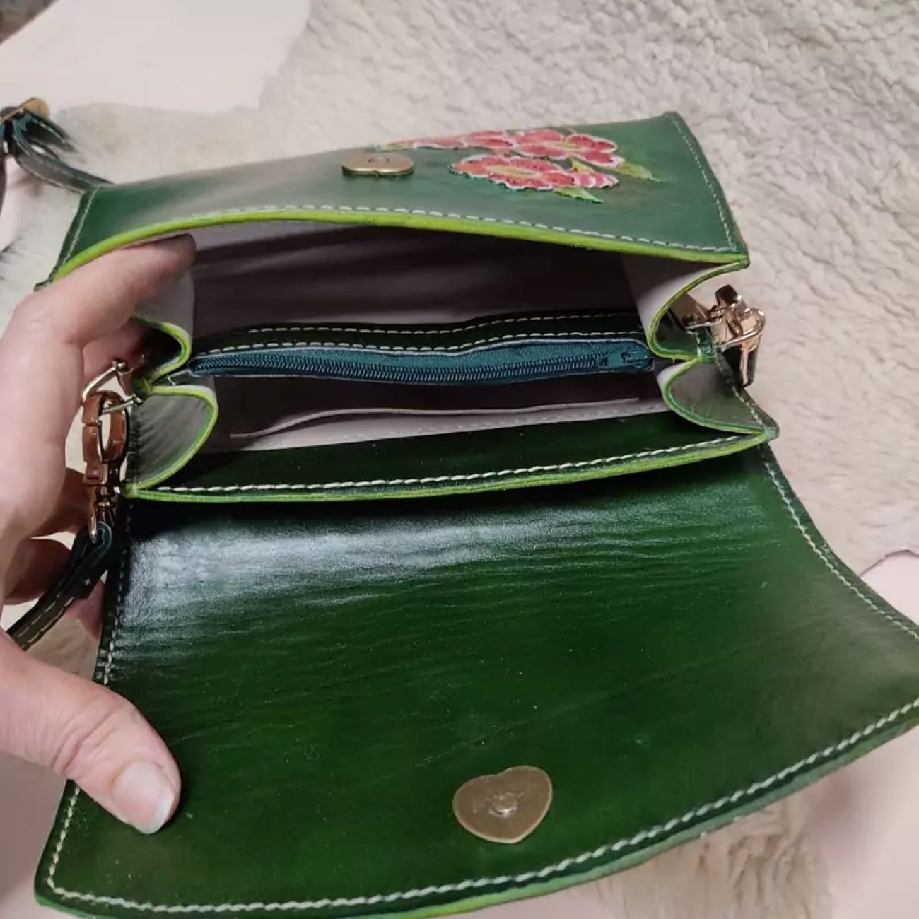 Price and Buy Handmade Genuine Leather Bag – Detailed Carving, Hand-Painted, and Stitched with Precision - Image 4