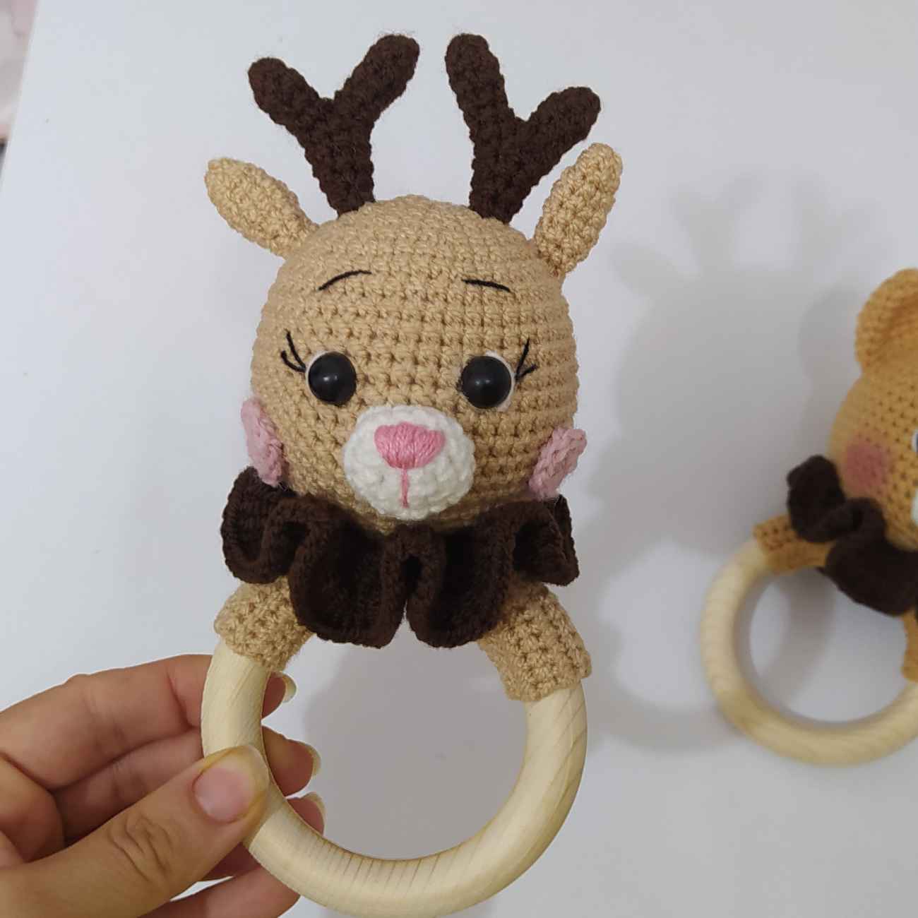 Price and Buy Handmade Knitted Deer Baby Rattle – Cute & Eco-Friendly Infant Toy_6903aa80bb3d0.jpeg Price and Buy Handmade Knitted Deer Baby Rattle – Cute & Eco-Friendly Infant Toy - Image 1