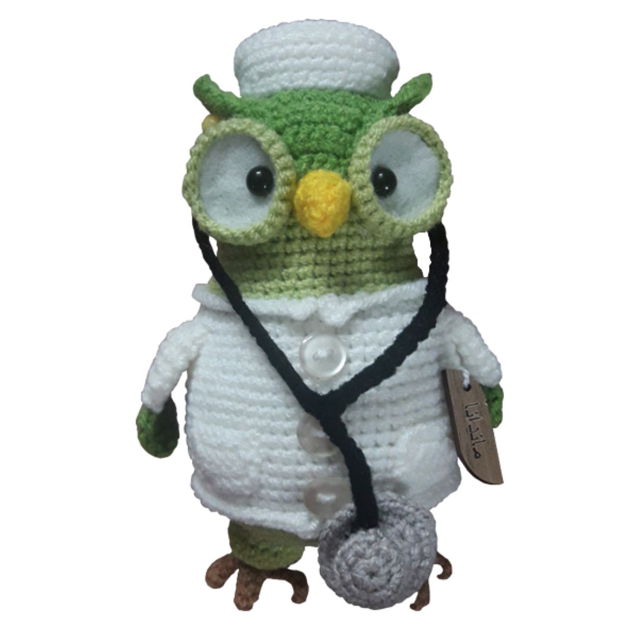 Price and Buy Handmade Knitted Doll – Doctor Owl Design_6902e589760d2.jpeg Price and Buy Handmade Knitted Doll – Doctor Owl Design - Image 1