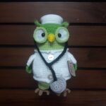 Price and Buy Handmade Knitted Doll – Doctor Owl Design - Image 3