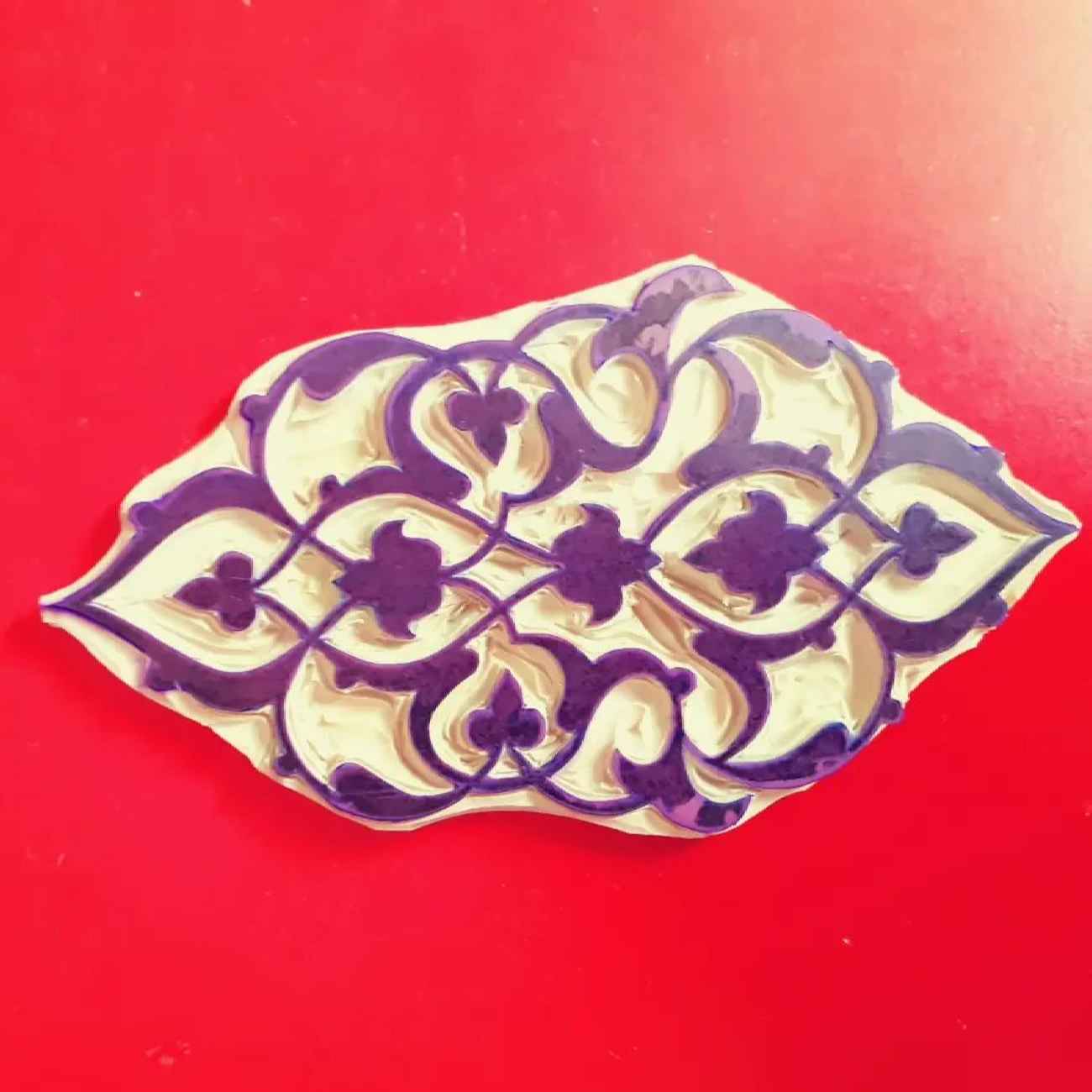 Price and Buy Handmade Linoleum Stamp – Traditional Design, Perfect for Fabric & Paper Printing_690377a5bd018.jpeg Price and Buy Handmade Linoleum Stamp – Traditional Design, Perfect for Fabric & Paper Printing - Image 1